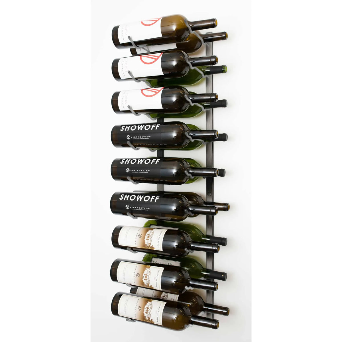 VintageView Mag Rack wandwijnrek 18 magnums Platinum