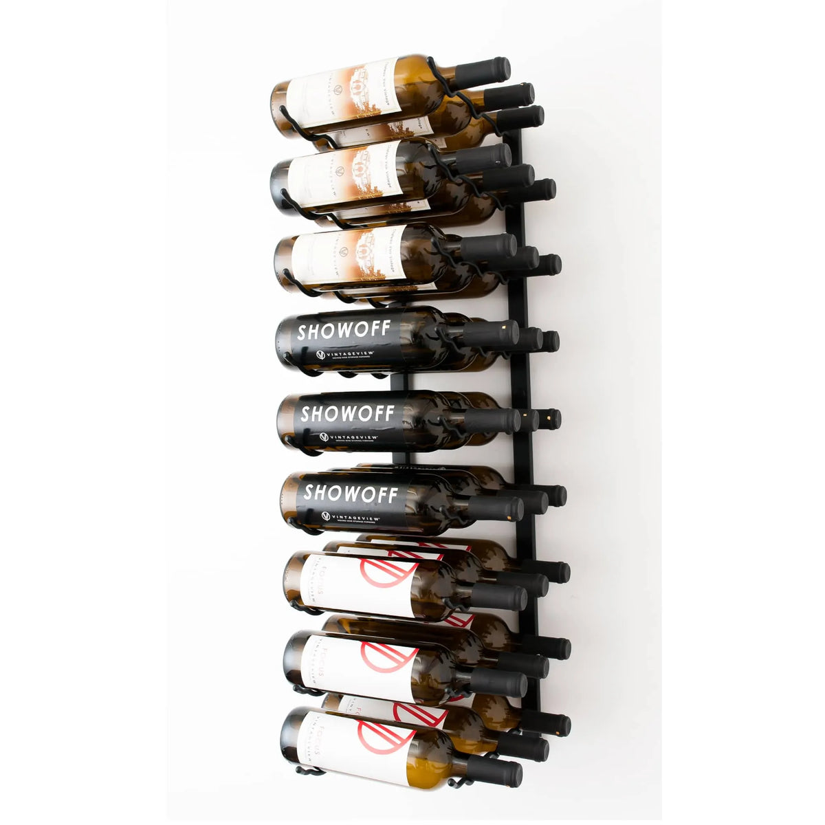 VintageView Rack 3 wandwijnrek 27 flessen Zwart Satin Black